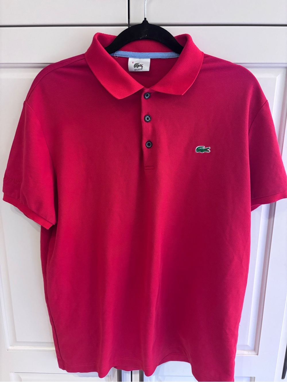 Lacoste Bright Red Polo with Contrast Trim